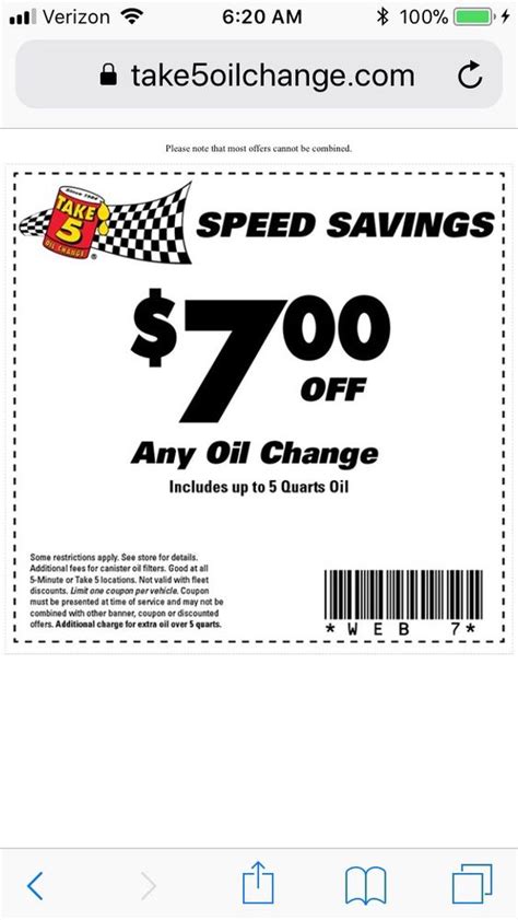 Hoping to score a deal on a synthetic oil change We've got coupons just for you. . Take 5 oil change coupons